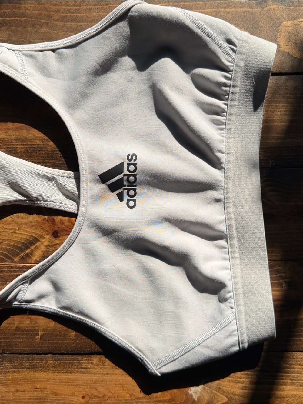 adidas White Racerback Swim Bikini Top